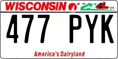 WI license plate 477PYK