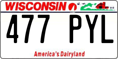 WI license plate 477PYL