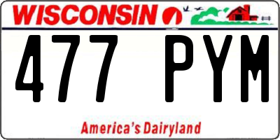 WI license plate 477PYM