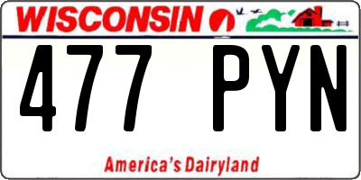WI license plate 477PYN