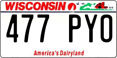 WI license plate 477PYO