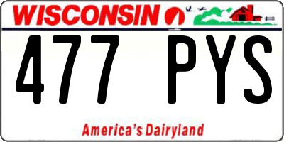 WI license plate 477PYS