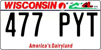 WI license plate 477PYT
