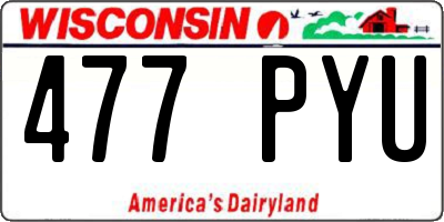WI license plate 477PYU