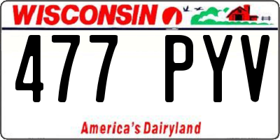 WI license plate 477PYV