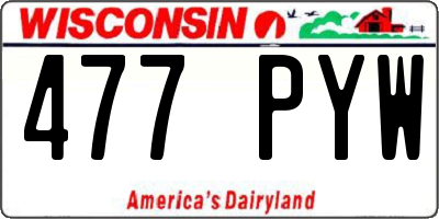 WI license plate 477PYW