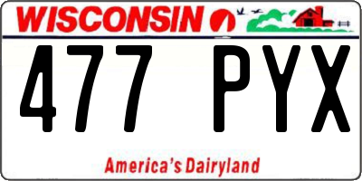 WI license plate 477PYX