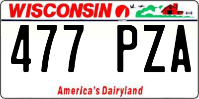 WI license plate 477PZA