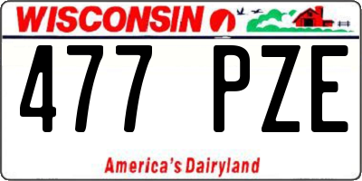WI license plate 477PZE