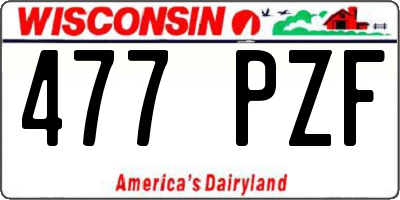 WI license plate 477PZF