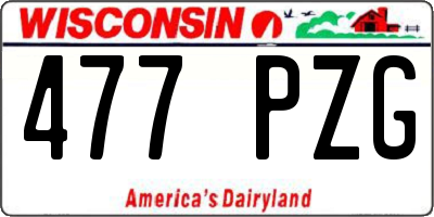 WI license plate 477PZG