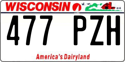 WI license plate 477PZH