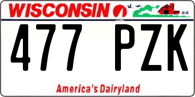 WI license plate 477PZK