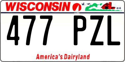 WI license plate 477PZL