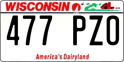 WI license plate 477PZO