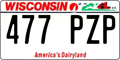 WI license plate 477PZP
