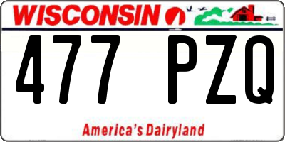 WI license plate 477PZQ