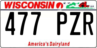 WI license plate 477PZR
