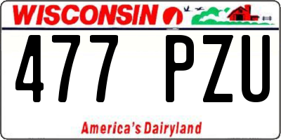 WI license plate 477PZU