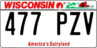 WI license plate 477PZV