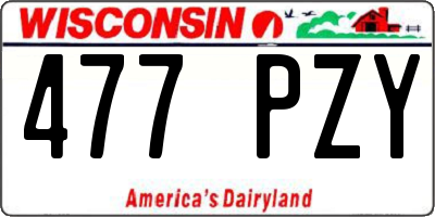 WI license plate 477PZY