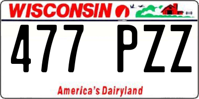 WI license plate 477PZZ