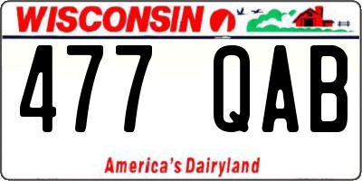 WI license plate 477QAB