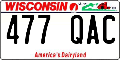 WI license plate 477QAC