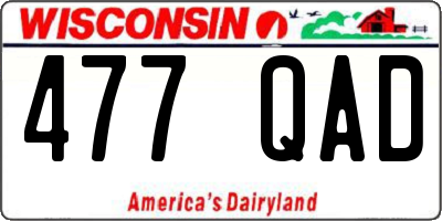 WI license plate 477QAD