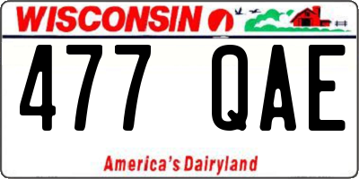 WI license plate 477QAE