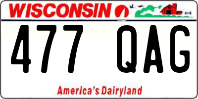 WI license plate 477QAG