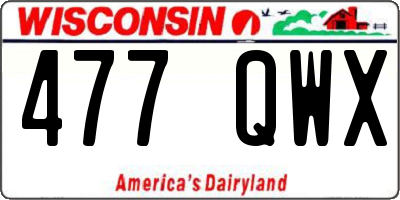 WI license plate 477QWX