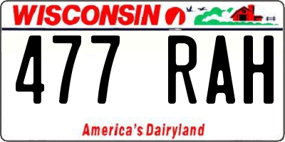 WI license plate 477RAH