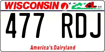 WI license plate 477RDJ