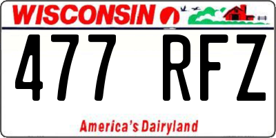 WI license plate 477RFZ