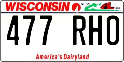 WI license plate 477RHO