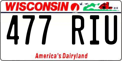 WI license plate 477RIU
