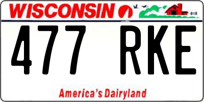 WI license plate 477RKE