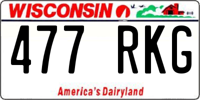 WI license plate 477RKG