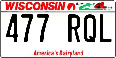 WI license plate 477RQL