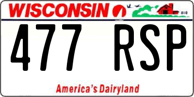 WI license plate 477RSP