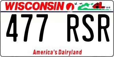 WI license plate 477RSR