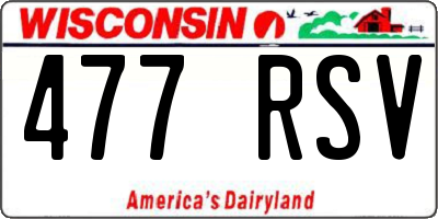 WI license plate 477RSV