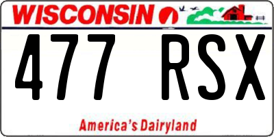 WI license plate 477RSX