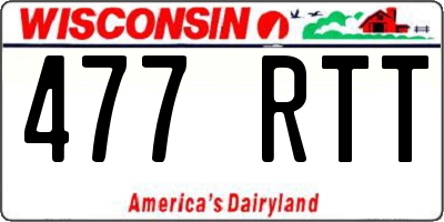 WI license plate 477RTT