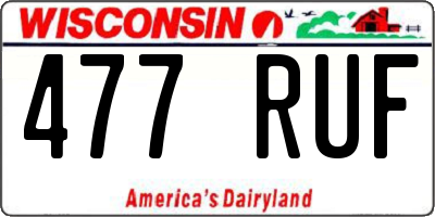 WI license plate 477RUF