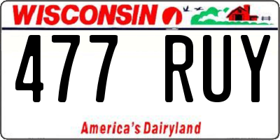 WI license plate 477RUY