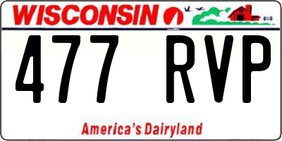 WI license plate 477RVP