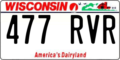 WI license plate 477RVR
