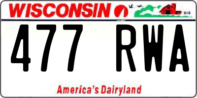 WI license plate 477RWA